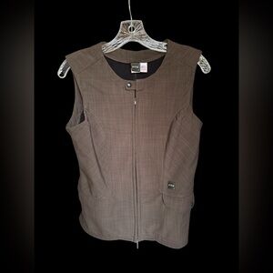 FITS Equestrian Vest - M - Brown Twill Performance Fabric - Fleece Lined